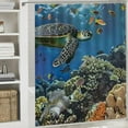 thumbnail image 6 of Autua Coral Reef Fish Bathroom Décor Set with Hooks, 100% Polyester Shower Curtain 60"x72, 6 of 7
