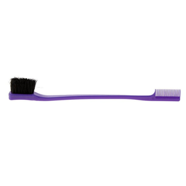 Cepillo de pelo de doble cara, peine, maquillaje, cuidado del cabello, cepillo de cejas para el cabello Púrpura