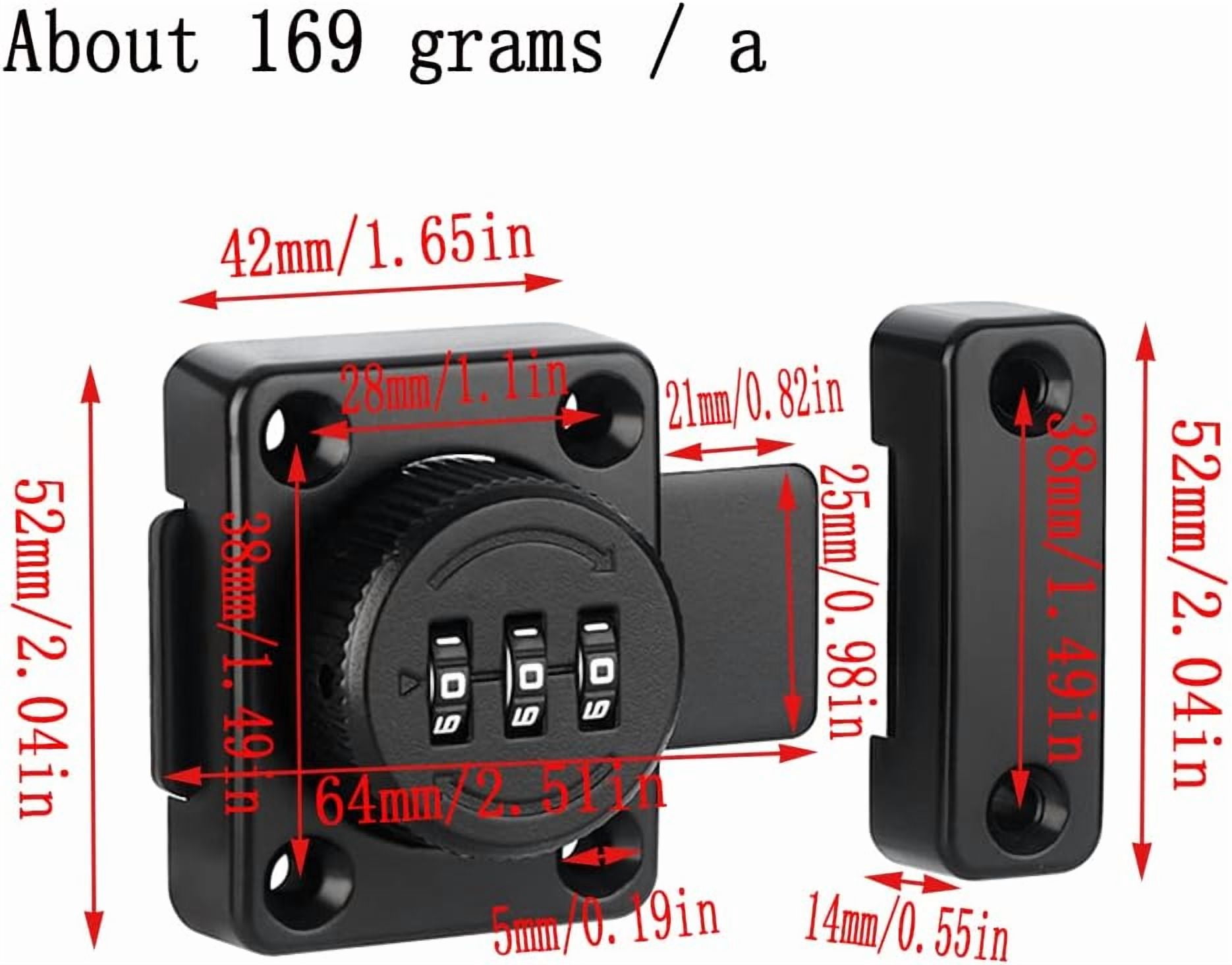 SONGAUN Mechanical Password Cabinet Lock, Rotary Lock for Double Doors, Keyless Combination Door Lock, Black