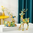 thumbnail image 5 of Golden Reindeer Figurine Resins Sculpture for Home Tabletop and Shelf Display, 5 of 11