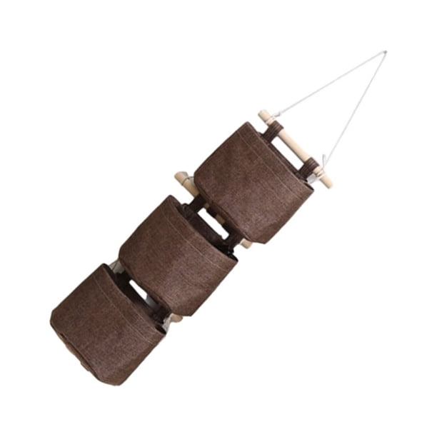 Bearachild Bolsa para colgar en la pared con costuras finas y sin hilos sueltos, bolsas de almacenamiento para colgar en la puerta, 3 uds. Almacenamiento y organización del hogar café