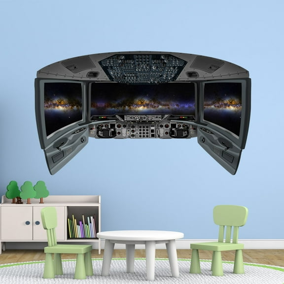 VWAQ Cockpit Space Shuttle Wall Decal | Galaxy Window Sticker - CP26