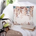thumbnail image 3 of Pillow Covers 16x16 Set of 2, Orange Eucalyptus Leaves Throw Pillow Covers Decorative Couch Cushion Cover, Botanical Fall Rustic Beige Microfiber Soft Square Pillowcases for Bedroom Living Room Sofa, 3 of 7