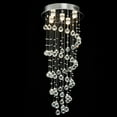 thumbnail image 2 of Fichiouy Luxury Crystal LED Chandelier Rain Drop Spiral Ceiling Light Modern Pendant Lamp, 2 of 7