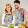 thumbnail image 4 of Arrow Home Grey Apron with Pocket Extra Long Aprons Waterproof Bib Apron for Couple Bride Mrs Mr Cooking Aprons for Kitchen Cool BBQ Grilling, 4 of 7