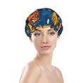 thumbnail image 3 of Kdxio Funny Steam Train Print Shower Cap for Women,Elastic and Reusable,Double Waterproof Layers Bathing Hat, 3 of 9