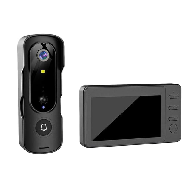 Inteprter Sistema de intercomunicación con vídeo inalámbrico, sistema de intercomunicación con imagen clara, visión gran angular, noche Cerraduras de hardware Versión estándar