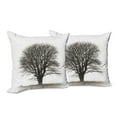 thumbnail image 6 of Ambesonne Grey Throw Pillow Cover 2 Pack, Fall Tree Monochrome Art, 20", Beige Black, 6 of 6