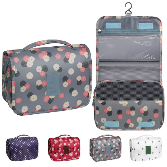 Neceser YEMEDA Travel impermeable con gancho con flor azul