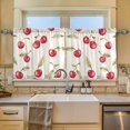 thumbnail image 2 of Yayeee Kitchen Curtains Tier Set of 2 Light Filtering 57"x24" Over Sink Window Panels, Red Cherry, 2 of 7
