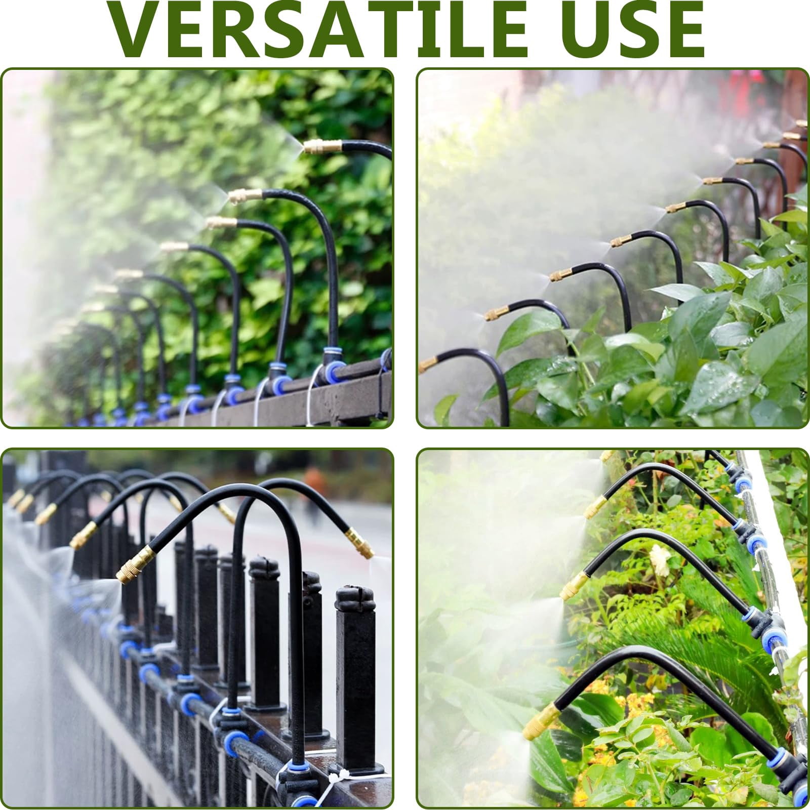 65.6ft/20m Drip Irrigation System  360° Bendable For Garden Watering With Quick Connector And Adjustable Nozzles Kit Greenhouse Yard Plants