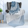 thumbnail image 4 of Vintage Soft Flannel Fleece Throw Blanket, Lace Detailed Floral Design Wedding Inspired Art, Cozy Plush for Indoor and Outdoor Use, 50" x 60", Slate Blue Seafoam, by Ambesonne, 4 of 5