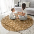 thumbnail image 3 of Golden Christmas Snowflake Pattern Round Blanket,Comfortable Soft Flannel Throw Blanket,All Season,Warm Lightweight Blankets for Sofa Bed Couch Living Room Chair 60"x60", 3 of 5