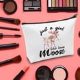 thumbnail image 5 of LEVLO Funny Moose Cosmetic Make up Bag Animal Lover Gift Just A Girl Who Loves Moose Makeup Zipper Pouch Bag Moose Lover Gift For Women Girls, 5 of 6
