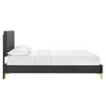 thumbnail image 3 of Platform Bed Frame, Tufted, Full Size, Dark Grey Gray, Velvet, Mid Century Bedroom, Modern Contemporary Boutique HB35585, 3 of 8