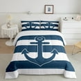 thumbnail image 2 of Erosebridal Nautical Anchor Bedding Sets King With Comforter,Geometric Stripes Comforter Sets King Size,Ocean Decoration,Reversible,Ultra Soft,3-Piece, 2 of 8