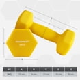 thumbnail image 3 of SONGMICS Juego de 2 Mancuernas, 2 x 2 kg, Mancuernas Hexagonales con Superficie de Vinilo, para Gimnasia en Casa, Amarillo, 3 of 5