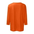 thumbnail image 5 of Razzly Women's V Neck 3/4 Sleeve Casual T Shirt Soft Comfortable Basic Top Stylish Loose Fit Tee For Everyday Wear(Orange,XL), 5 of 5