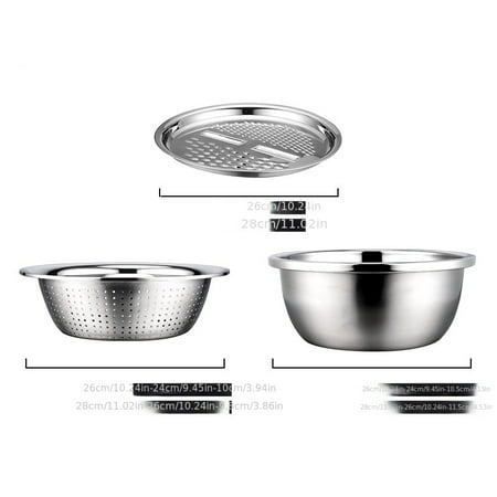 

Shengyang 3pcs Set 304 Stainless Steel Vegetable Cutting Planer Household Grater Potato Slice Radish Grater Multi-functional Vegetable Washing Drain Basket