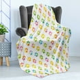 thumbnail image 4 of Dog Lover Soft Flannel Fleece Blanket, Animal Footprint Colorful Abstract Puppy Paws Grunge Elements Paintbrush Effect, Cozy Plush for Indoor and Outdoor Use, 60" x 80", Multicolor, by Ambesonne, 4 of 5
