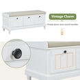 thumbnail image 4 of Classic Storage Bench Ottoman with Cushioned Seat and 3 Drawers for Living Room Entryway, 4 of 19