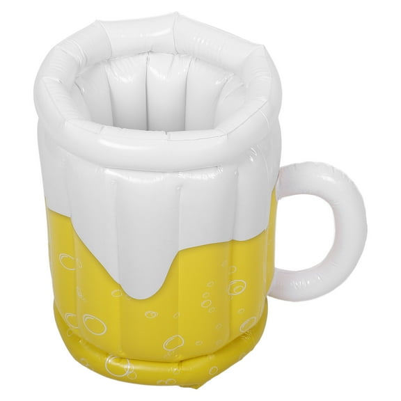 Masteelf Yellow Plastic Inflatable Beer Cup Shaped Cooler for Party Storage with Fun Decor 10.2 Inches