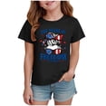 thumbnail image 2 of Toddler Girls 250th America Anniversary T Shirt Patriotic US Veteran Print Comfortable Tee Stylish Short Sleeve Tops for US 250th Anniversary Gibobby,5-6 Years,Black, 2 of 4