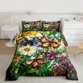 thumbnail image 2 of Castle Fairy Abstract Butterflies Full Size Comforter Sets,Colorful Flowers Bedding Sets, 2 of 8