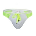 thumbnail image 3 of Mens Low Waist Solid Color Striped Drawstring Hot Spring Quick Dry Swimming Briefs, 3 of 8