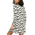 thumbnail image 2 of joogoo Bats Halloween Women's Long Sleeve Nightgown Sleepwear L, 2 of 8