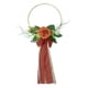 thumbnail image 2 of Corona de rosas artificiales con flores para San Valentín, marco redondo, ideal para el hogar. Naranja, 2 of 6