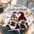 thumbnail image 4 of Round Fitted Tablecloths with Elastic Edge Christmas Trees Cute Gnomes Oil-Proof Waterproof Wipeable Table Cover for Kitchen Dining Party Decor Winter Pink Snowflakes Table Clothes,45" - 54", 4 of 9