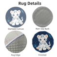 thumbnail image 3 of Latch Hook Rug Kit Cute Baby White Tiger Stamped Handmade Round Shape Carpet Crochet Yarn Craft DIY Hook and Latch Door Mat Tapestry for Home Floor Decor 50x50cm(1), 3 of 7