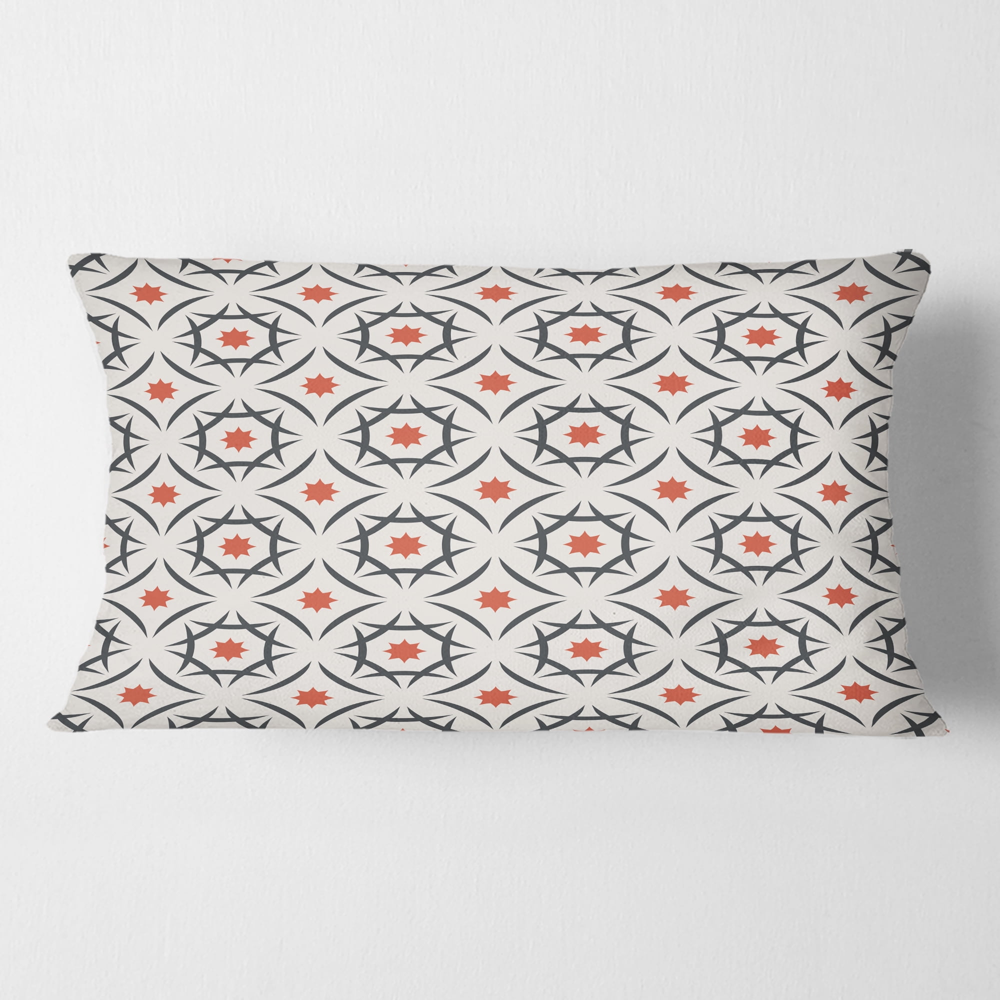 Designart Abstract Retro Design V' Mid-Century Modern Throw Pillow - 12x20