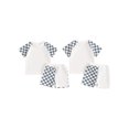 thumbnail image 2 of Suealasg Kids Boys Summer Shorts Set Short Sleeve Crew Neck Plaid T-shirt +Elastic Waist Shorts Toddler Boys 2Pcs Casual Outfit Set, 2 of 9