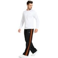 thumbnail image 5 of Tyhengta Mens Pants Athletic Open Bottom Running Pants Mesh Mens Sweatpants with Pockets Black/Orange M, 5 of 7