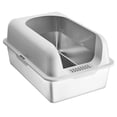 thumbnail image 4 of Caja de arena para gatos VEVOR de acero inoxidable XL cerrada con tapa, 4 of 9