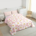 thumbnail image 3 of Homewish Vibrant Pink Flower Bedding Comforter Set for Kid, Groovy Daisy Floral Twin Comforter Sets, Kawaii Cartoon Theme Reversible Bedding Set, Microfiber Bedroom Decor, 2-Piece, 3 of 8