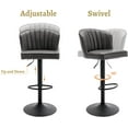 thumbnail image 5 of EALSON Swivel Counter Height Bar Stools Set of 2 Modern Adjustable Bar Chairs with Back Leather Upholstered Barstools with Metal Base Comfortable Island Chairs for Kitchen Counter/Pub, Grey, 5 of 7