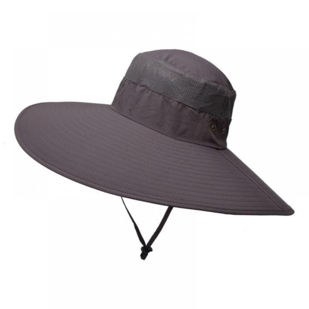 Super Wide Brim Men Fishing Sun Hats, Outdoor Hiking Travel Women Bucket Cap Safari Boonie