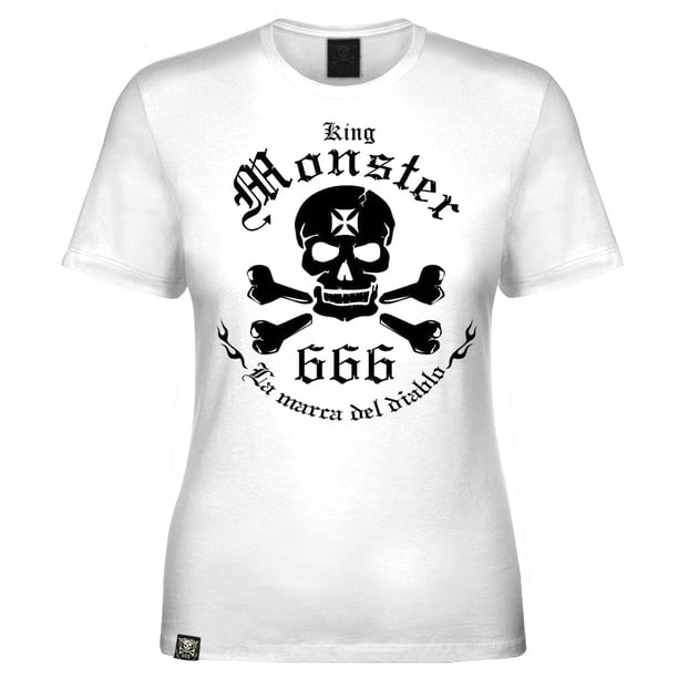 Blusa Blanca Manga Corta Mediana Blanca logo Kingmonster