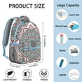 thumbnail image 2 of Sacred Symbolic Mandala Students Backpack Fashion Backpack with Vintage Traditional Mandala and Abstract Ornamental Pattern, Comfortable and Durable for School, 2 of 5