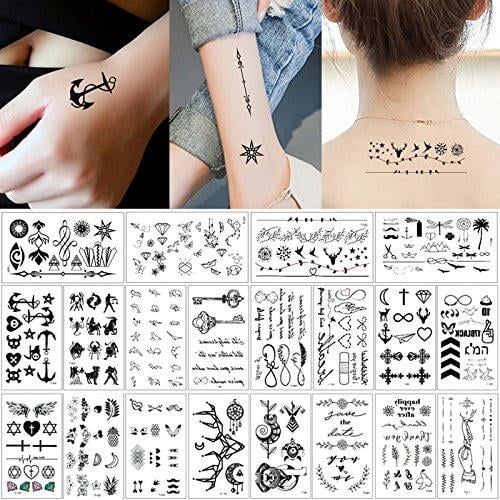 20 Sheets Fake Black Tiny Temporary Tattoo Body Sticker Hand Neck Wrist Art Fashion 20 Sheets Fake Black Tiny Temporary Tattoo Body Sticker Hand Neck Wrist Art Fashion
