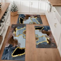 Farmhouse Kitchen Rugs Set 3 Piece, Boho Kitchen Mats for Floor, Non-Slip Kitchen Rug Waterproof Mats for Kitchen, Runner Rugs for Hallway Laundry Holiday Sink Decor