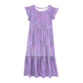 thumbnail image 5 of Kiviey Girls Summer Dress Ruffle Cap Sleeve Maxi Dress with Pockets Vacation Beach Dress Size 6-7, 5 of 5