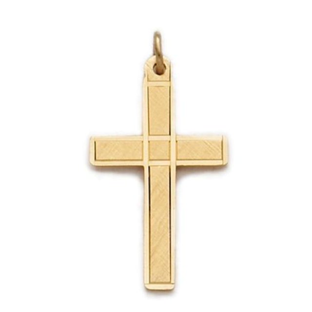 Mcvan J9258 18 in. Chain Gold Over Sterling Silver Cross Box