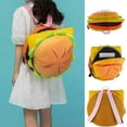 thumbnail image 1 of Large Capacity Hamburger Backpack Funny Cartoon Travel School Bag Yellow Cheeseburger Spacious Burger-Shaped Travel Backpack,Funny Hamburger Daypack Ruckpack Travel School Bag, 1 of 9