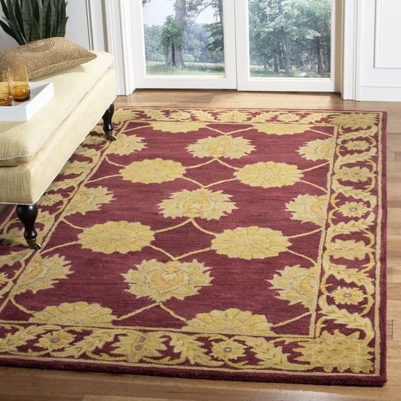 SAFAVIEH Heritage Portmont Traditional Wool Area Rug, Maroon, 9'6" x 13'6"