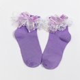 thumbnail image 4 of TZYDMN Women Ruffle Socks,Lace Ankle Frilly Comfortable Princess Socks with Bow, 3 Pairs, 4 of 4