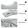thumbnail image 5 of Solid Color Spring Fall Long Sleeve Off Shoulder Casual Crop Sweatshirt, 5 of 6